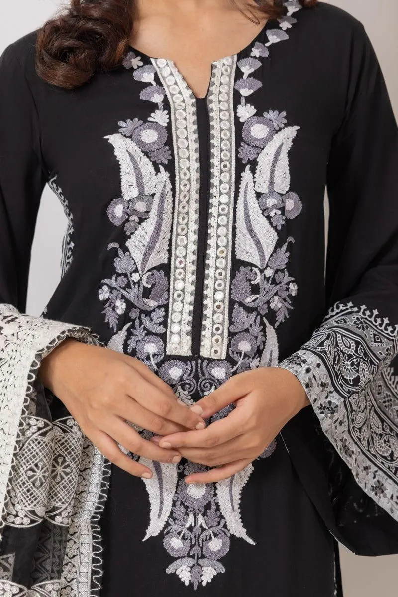 Shehrnaz - SHK-1158 - 2 Piece - Black - Cotton