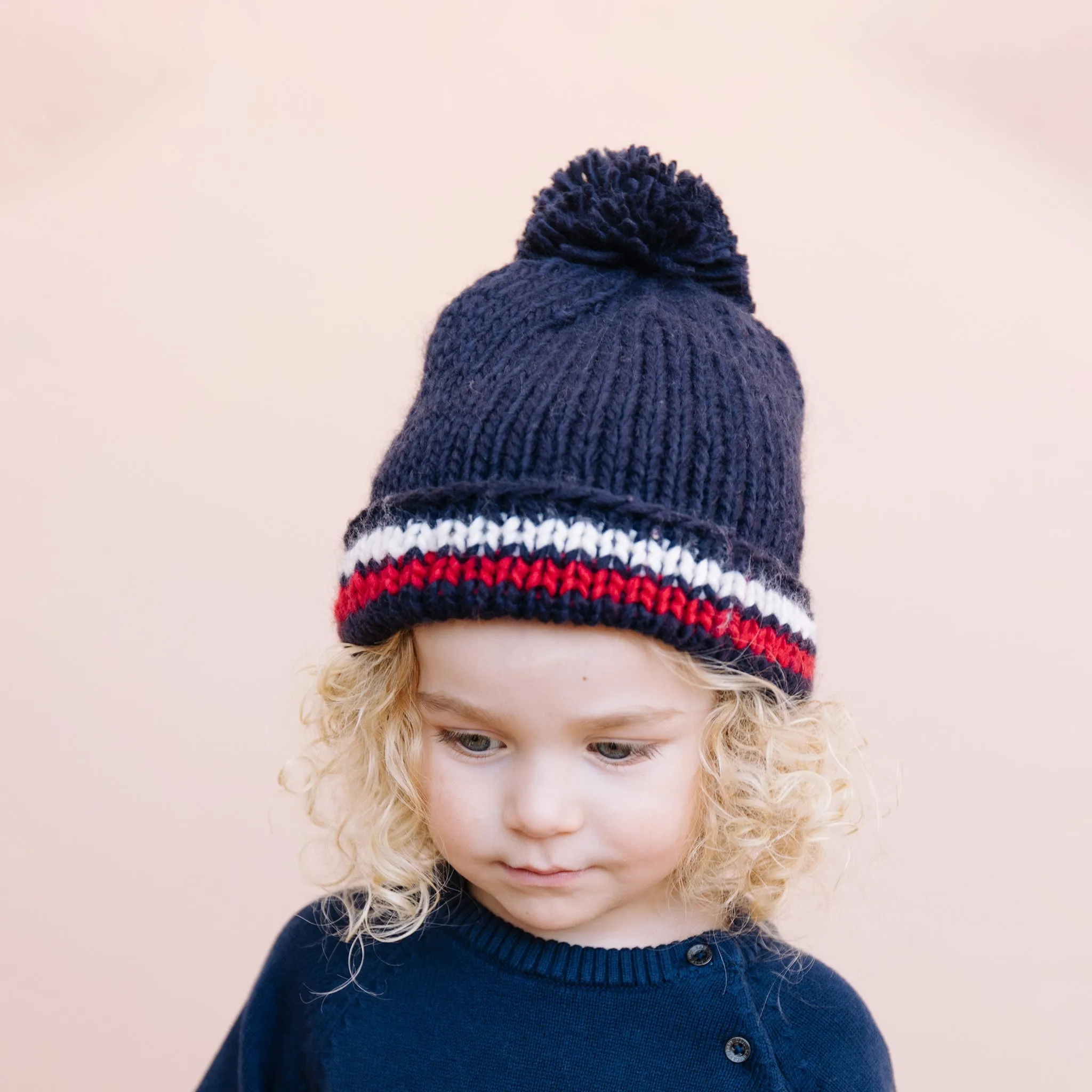 Ski Stripe Hat, Navy