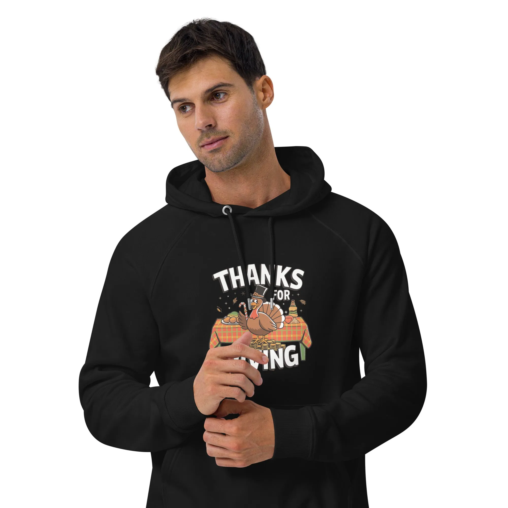 Thanks For Giving Graphics Men Eco Raglan Hoodie