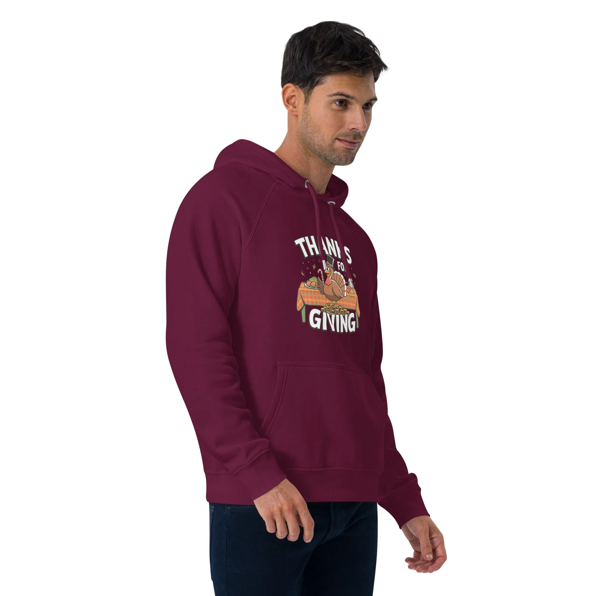 Thanks For Giving Graphics Men Eco Raglan Hoodie