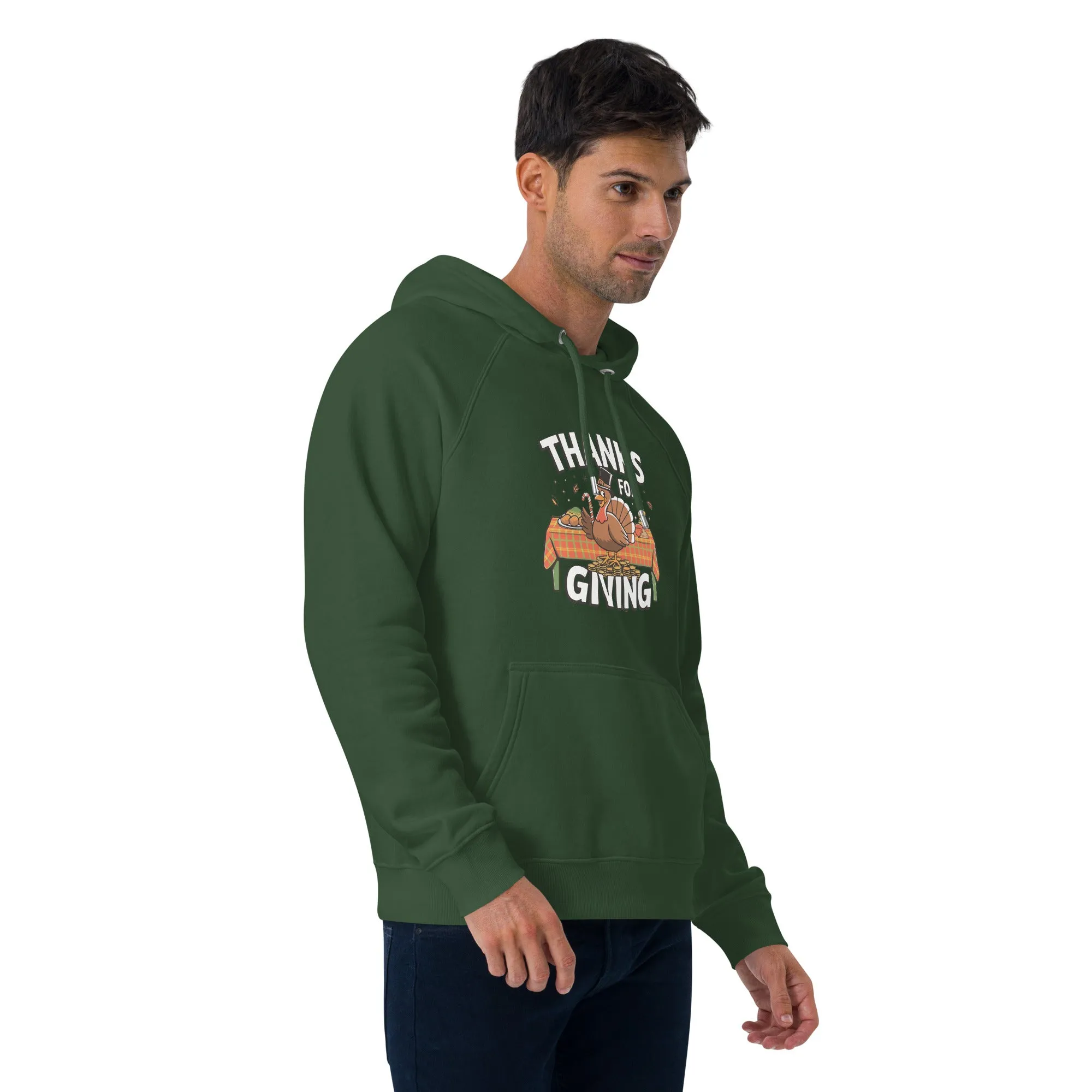 Thanks For Giving Graphics Men Eco Raglan Hoodie