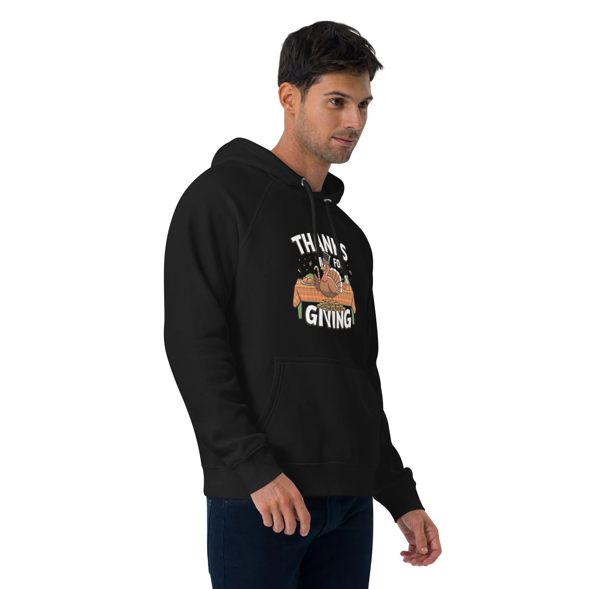 Thanks For Giving Graphics Men Eco Raglan Hoodie