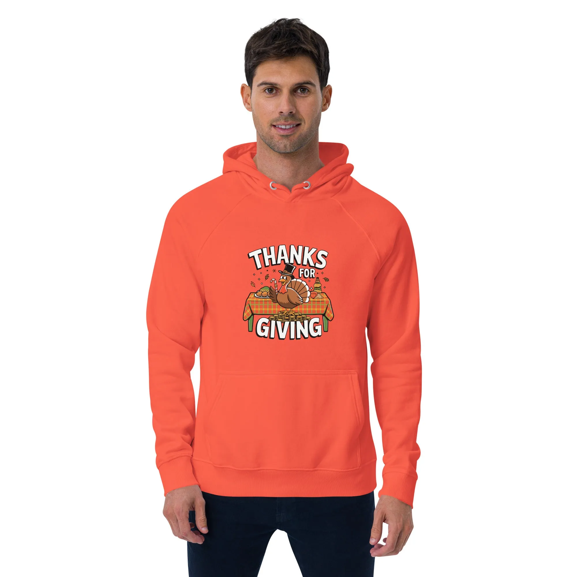 Thanks For Giving Graphics Men Eco Raglan Hoodie