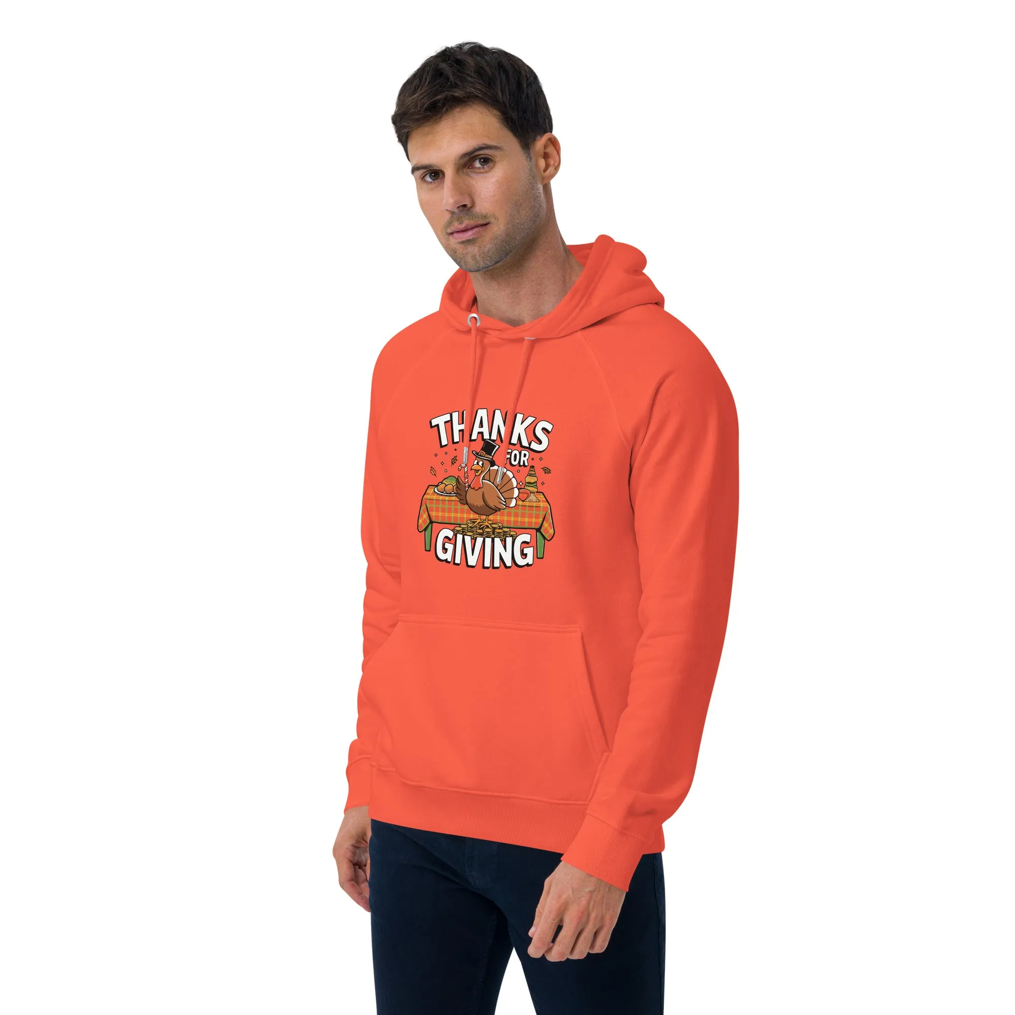 Thanks For Giving Graphics Men Eco Raglan Hoodie