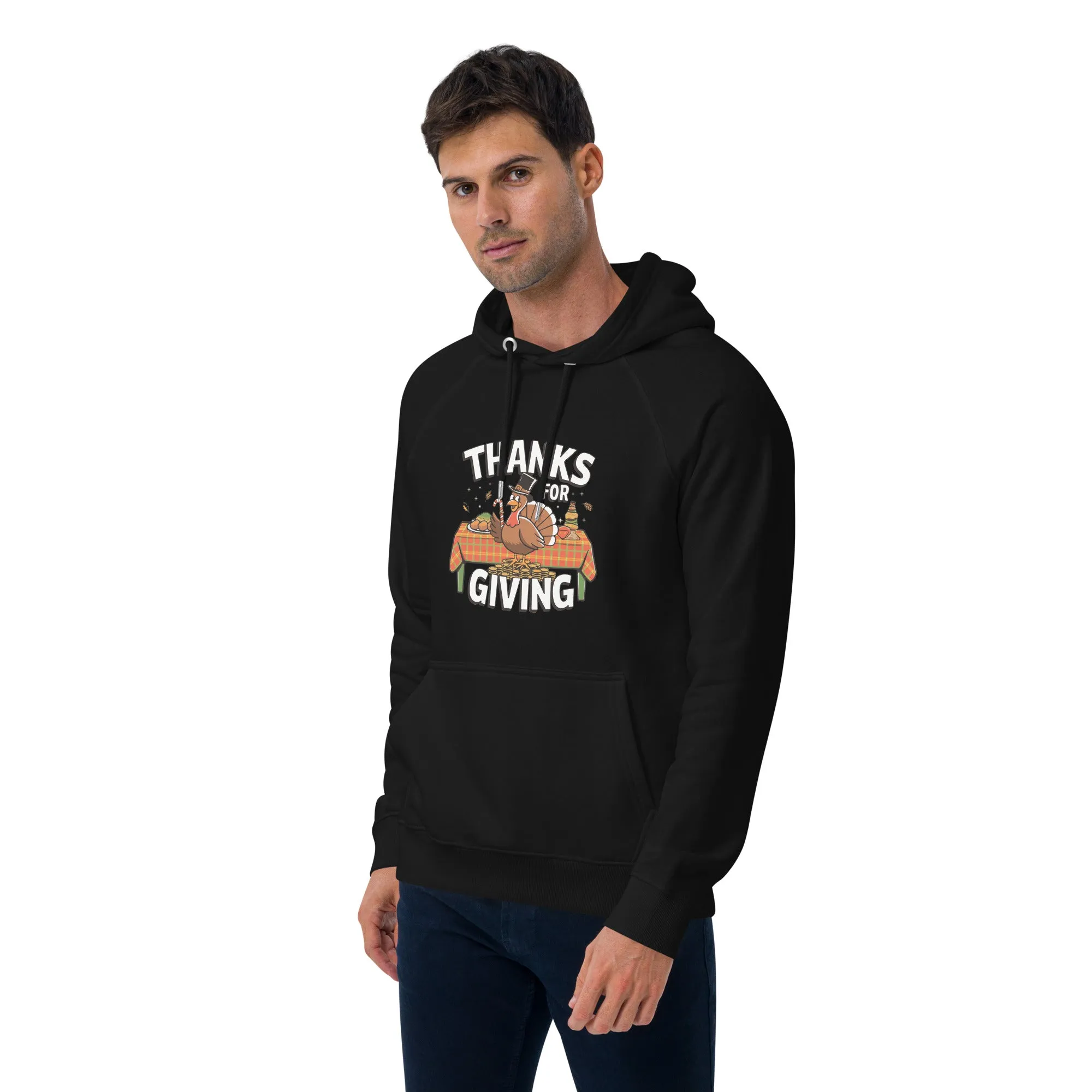 Thanks For Giving Graphics Men Eco Raglan Hoodie