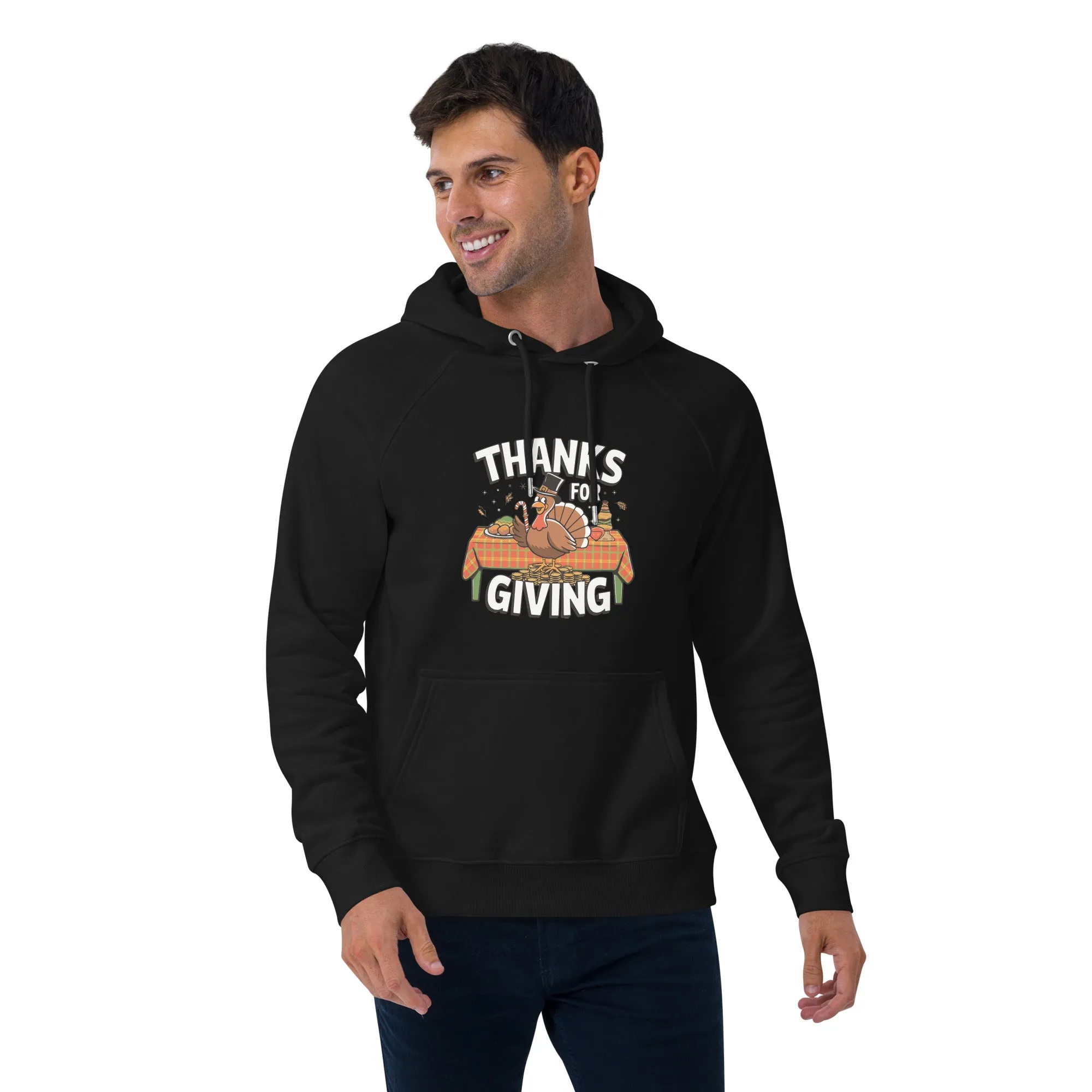 Thanks For Giving Graphics Men Eco Raglan Hoodie