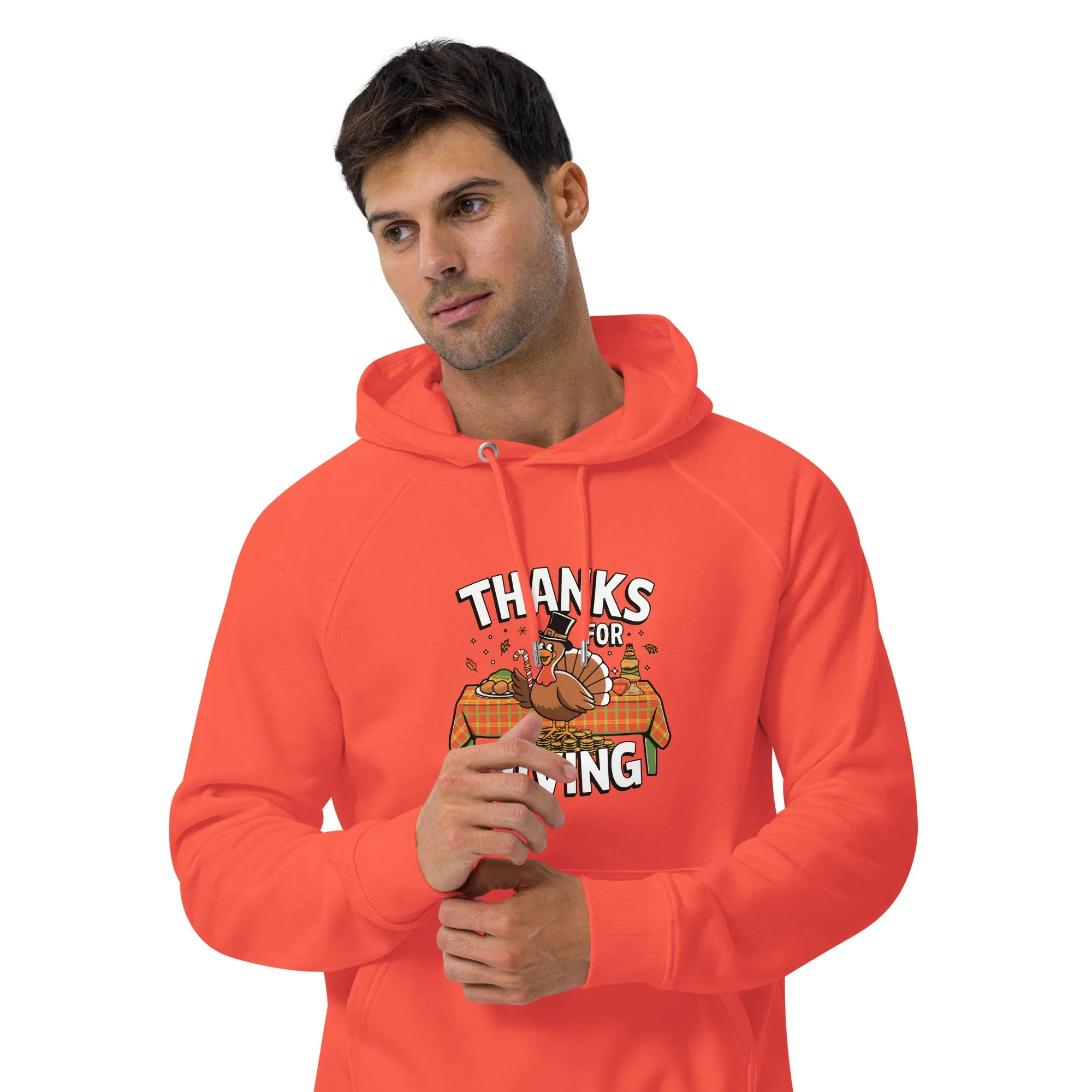 Thanks For Giving Graphics Men Eco Raglan Hoodie