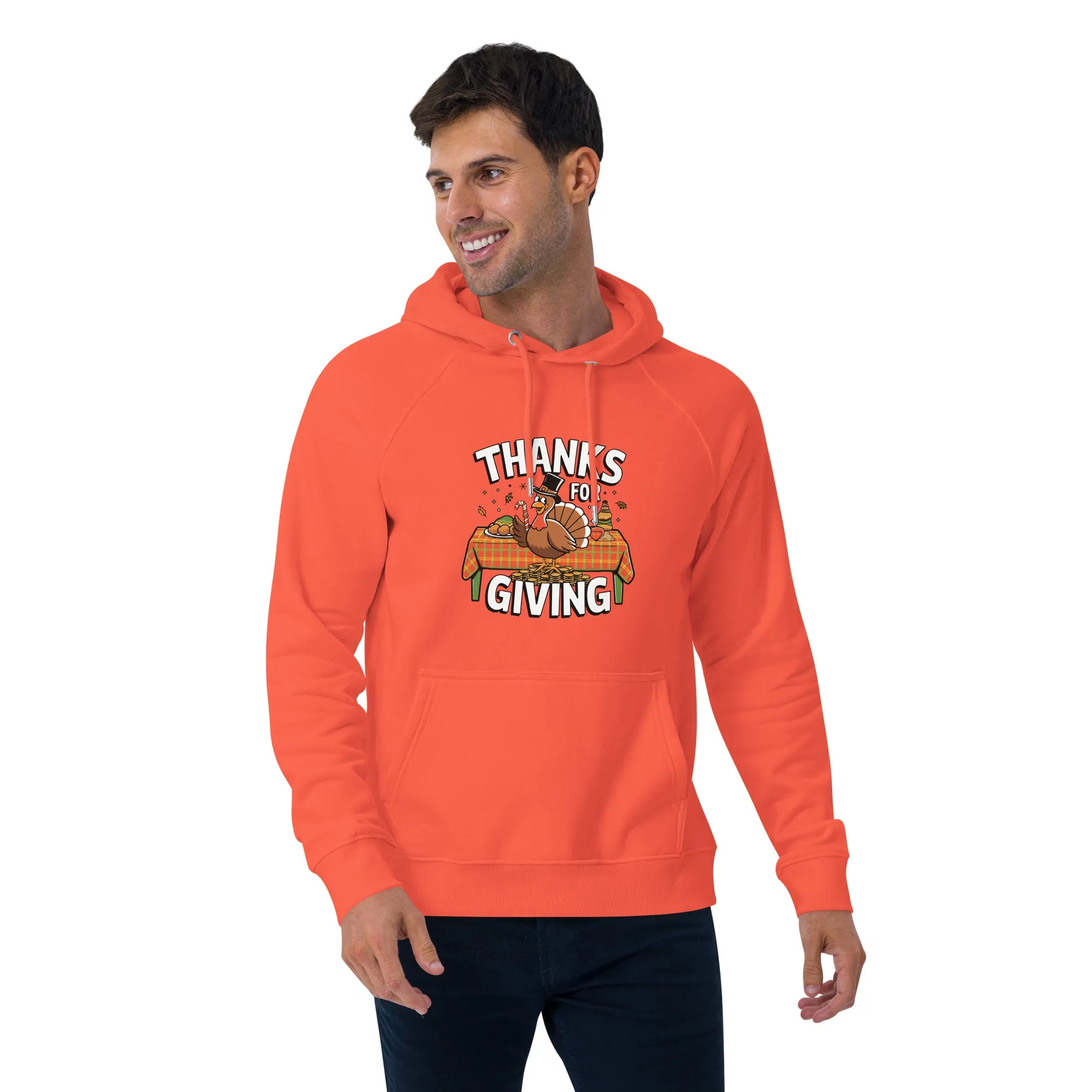 Thanks For Giving Graphics Men Eco Raglan Hoodie