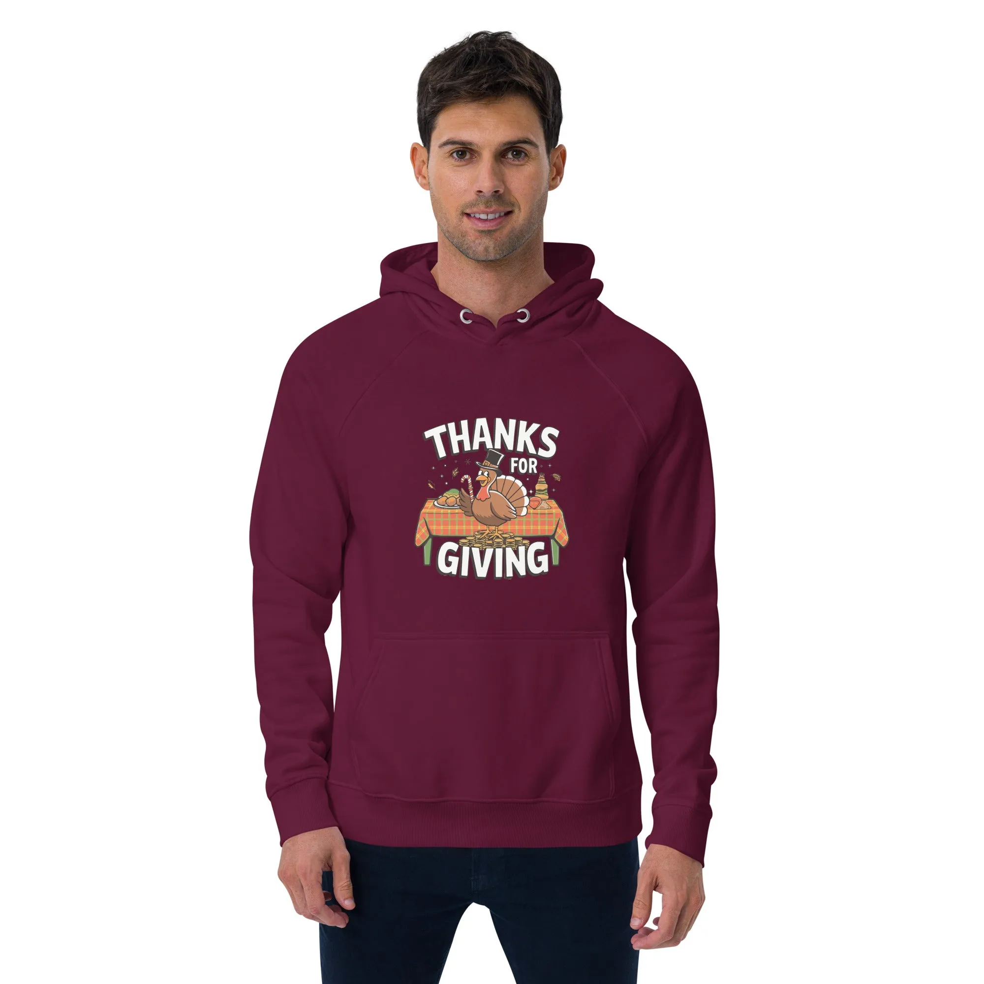 Thanks For Giving Graphics Men Eco Raglan Hoodie