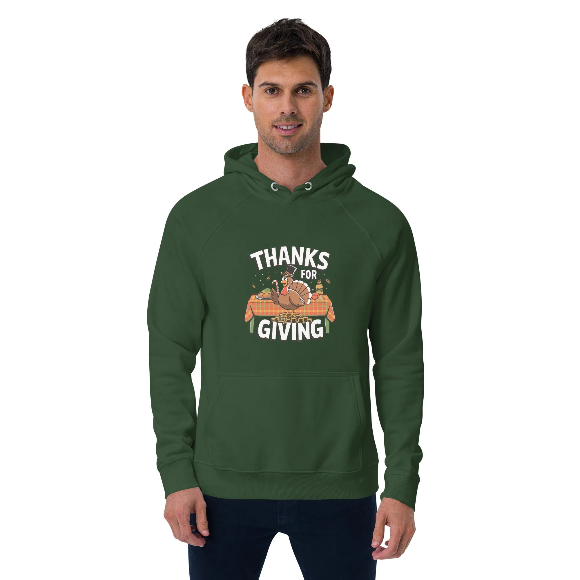 Thanks For Giving Graphics Men Eco Raglan Hoodie