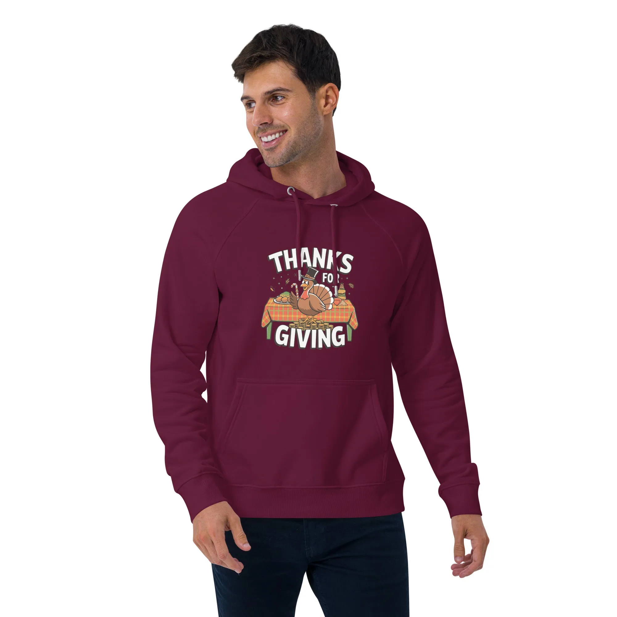Thanks For Giving Graphics Men Eco Raglan Hoodie
