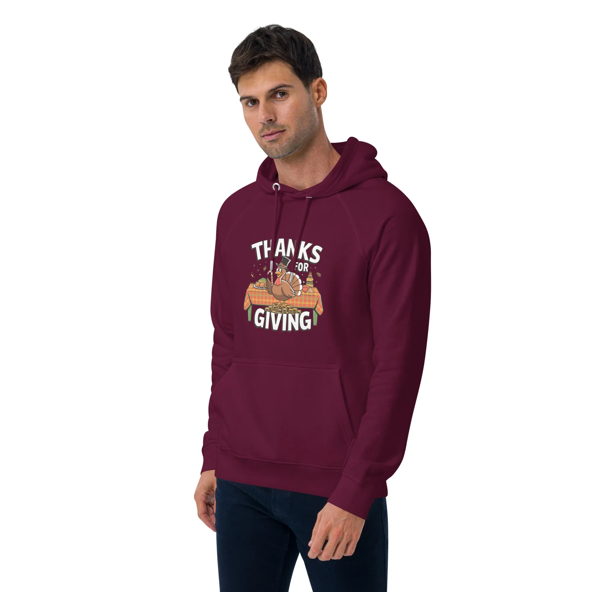Thanks For Giving Graphics Men Eco Raglan Hoodie