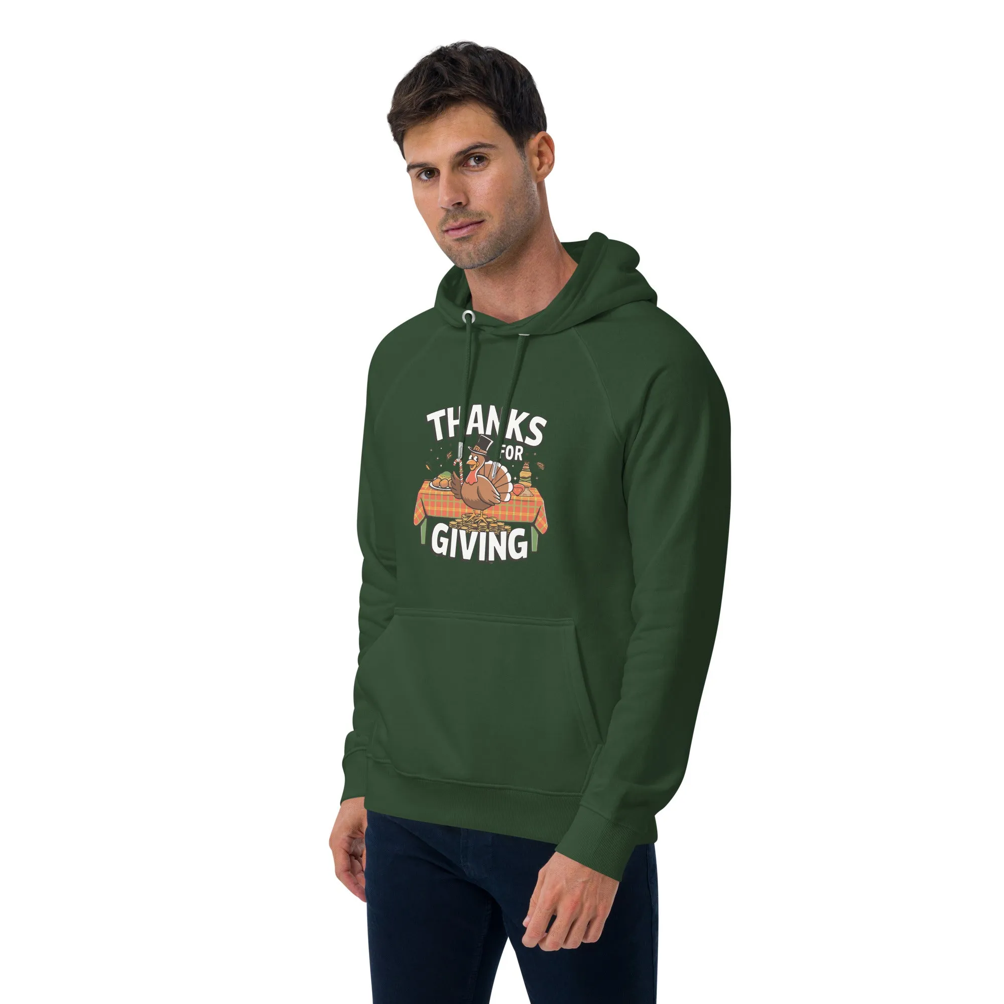 Thanks For Giving Graphics Men Eco Raglan Hoodie