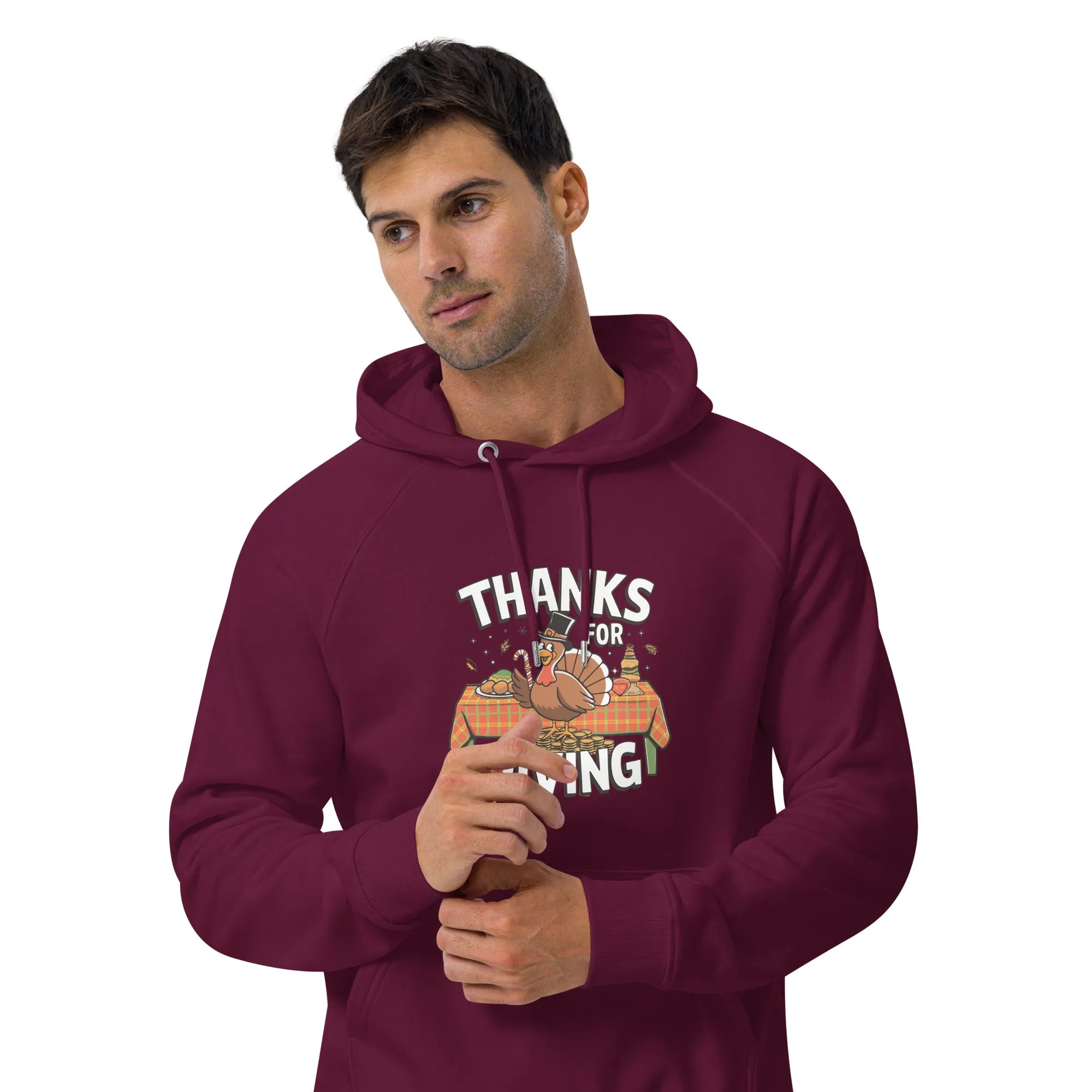 Thanks For Giving Graphics Men Eco Raglan Hoodie
