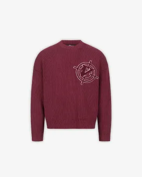 V-LOGO KNITWEAR DARK CHERRY