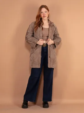 Vintage 80's Women Shearling Coat in Taupe