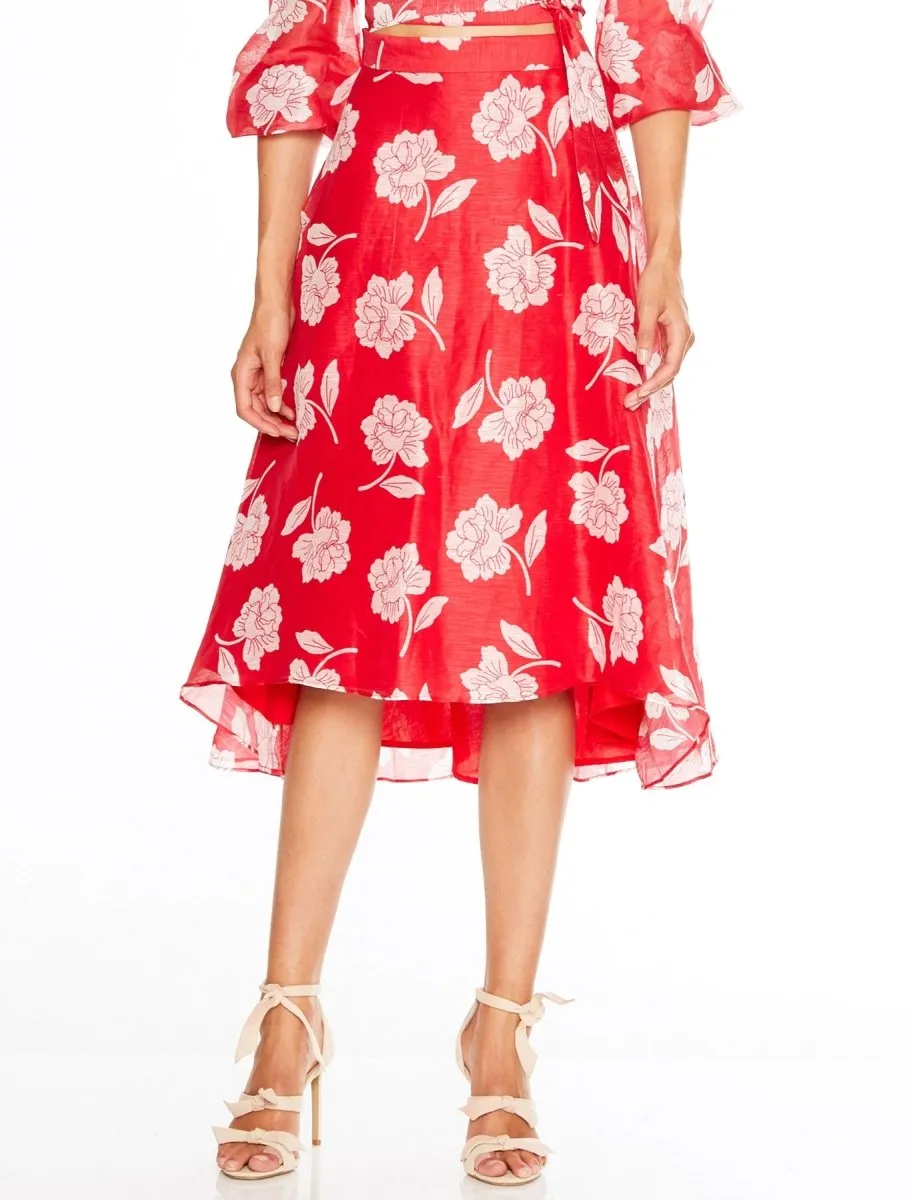 WILD POPPY MIDI SKIRT