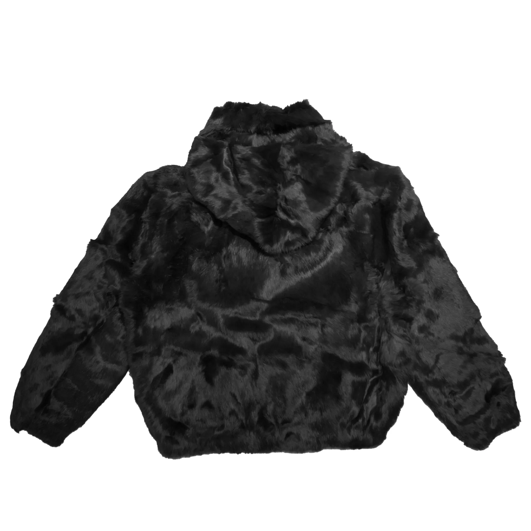 Winter Fur Men's Black Bomber Rabbit Fur Coat