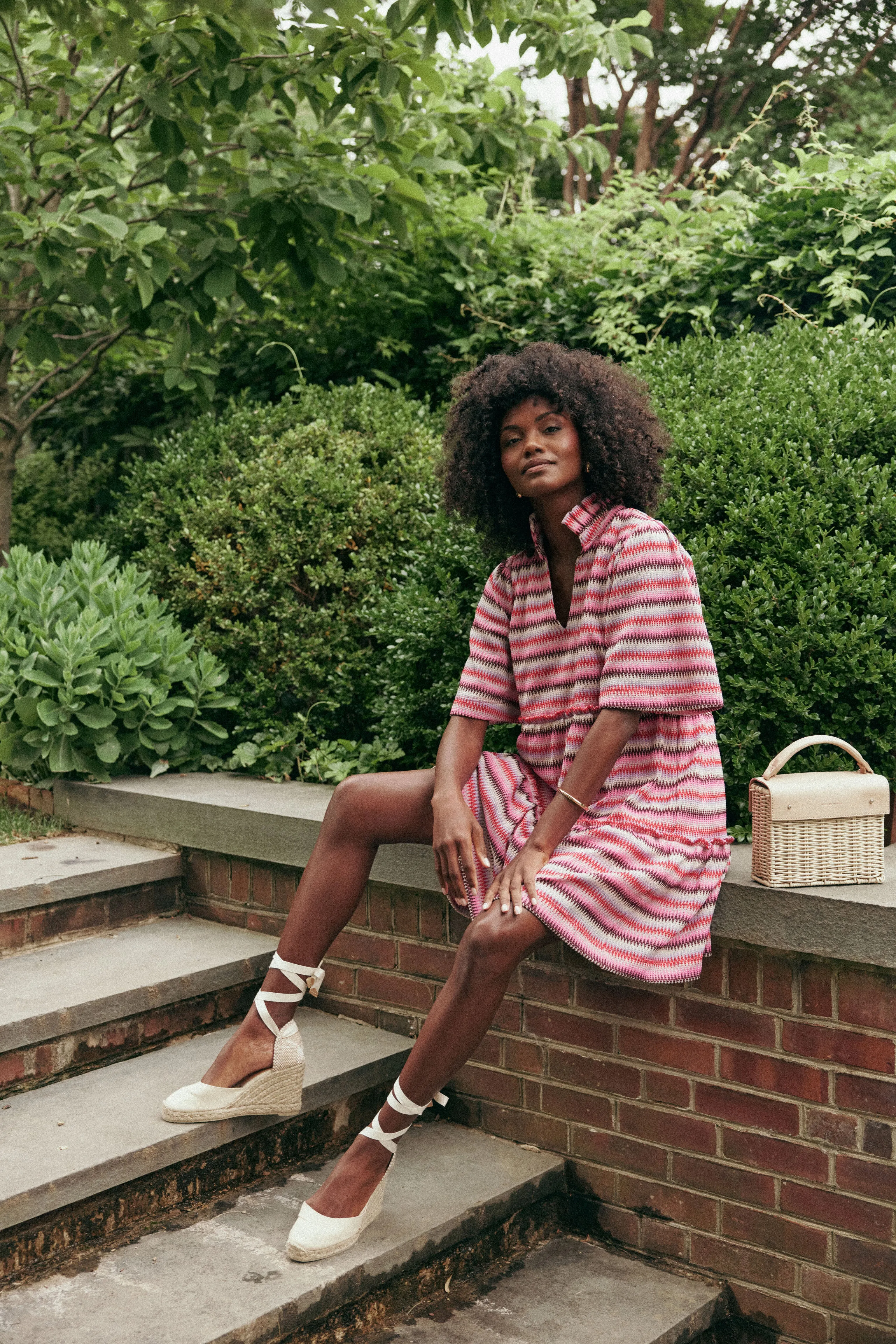 Zigzag Knit Stripe Crawford Dress